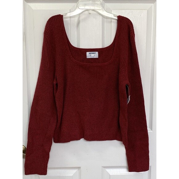 NWT Old Navy Fitted Cropped Square Neck Rib Knit Sweater Size XL - Picture 3 of 6